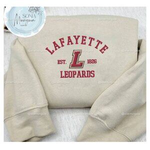 Lafayette Leopards Embroidered Sweatshirt NCAA Team Apparel est 1836 university